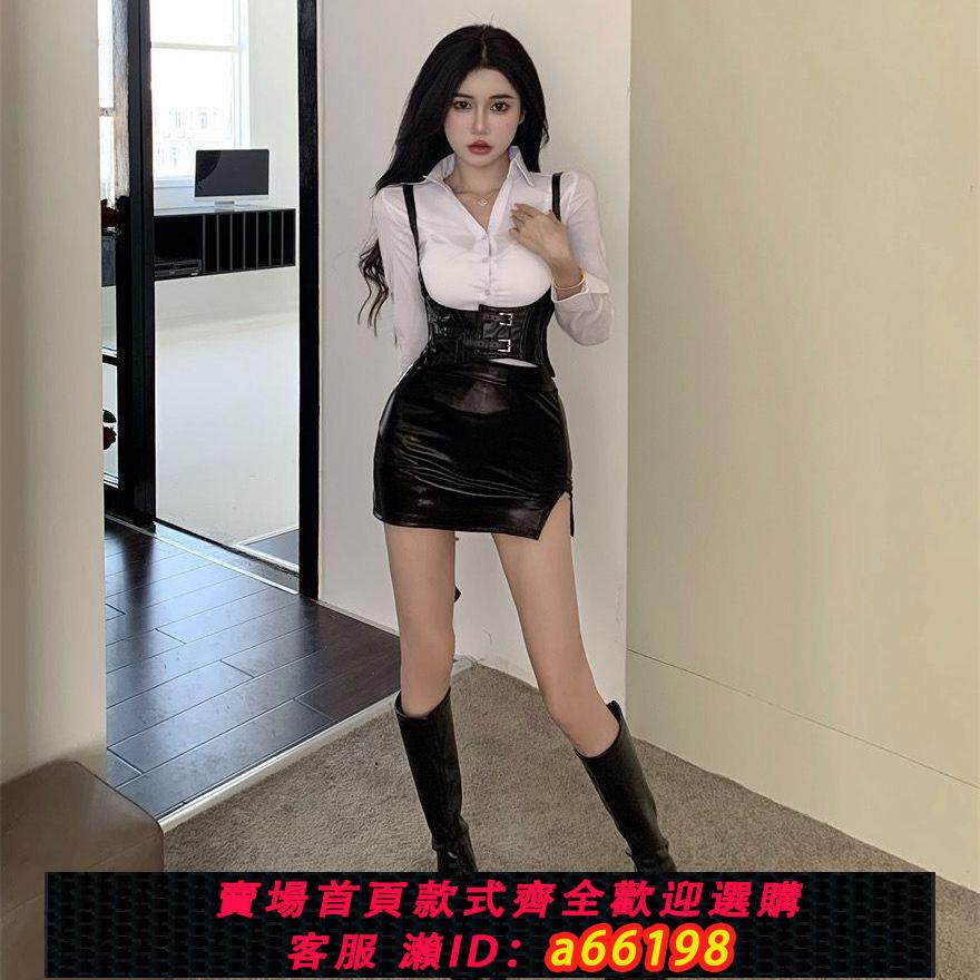 【臺灣公司 可開發票】辣妹jkOL制服套裝收腰夏季短袖修身性感長袖純欲風上衣襯衫