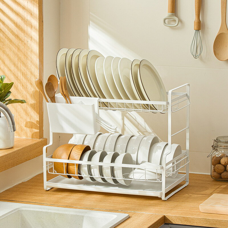 納川碗架瀝水廚房雙層碗碟盤瀝水架家用放碗架收納置物架帶筷子架
