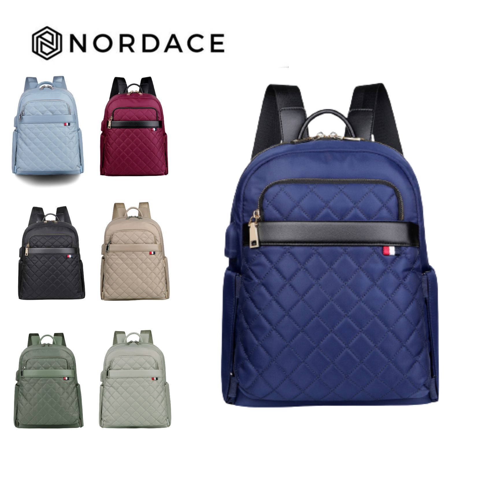 Nordace Ellie Mini- 後揹包 充電雙肩包 雙肩包 筆電包 電腦包 旅行包 休閒包 防水揹包 7色可選-藍色