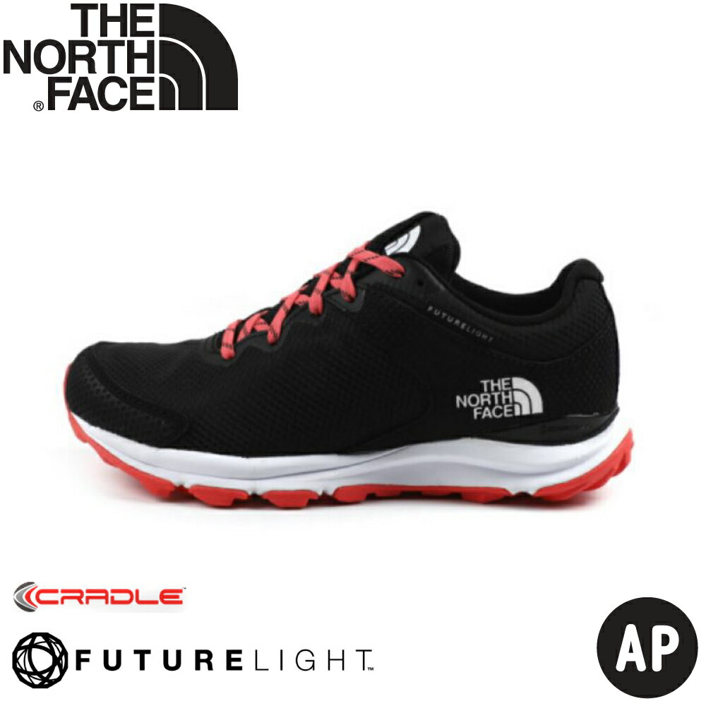 【The North Face 女 FL 防水健行鞋《黑粉/橘》】4OA6/防水透氣野跑鞋/慢跑鞋/健行鞋