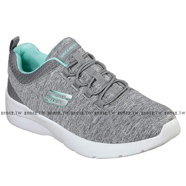 Shoestw【12965GYMN】SKECHERS 健走鞋 Dynamight 2.0 記憶鞋墊 免綁帶 麻灰綠 女生尺寸