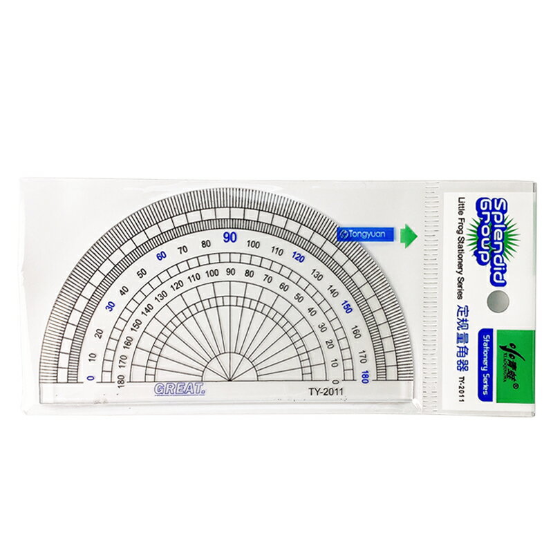 小青蛙 定規量角器 TY-2011/一個入(定10) 分度器 180度 量角尺 角度尺 繪圖尺 透明尺 塑膠尺 小學生文具 學生文具用品 -萬-阡【APP滿額下單4%點數(單一帳號最高1000點)】7/31止 1
