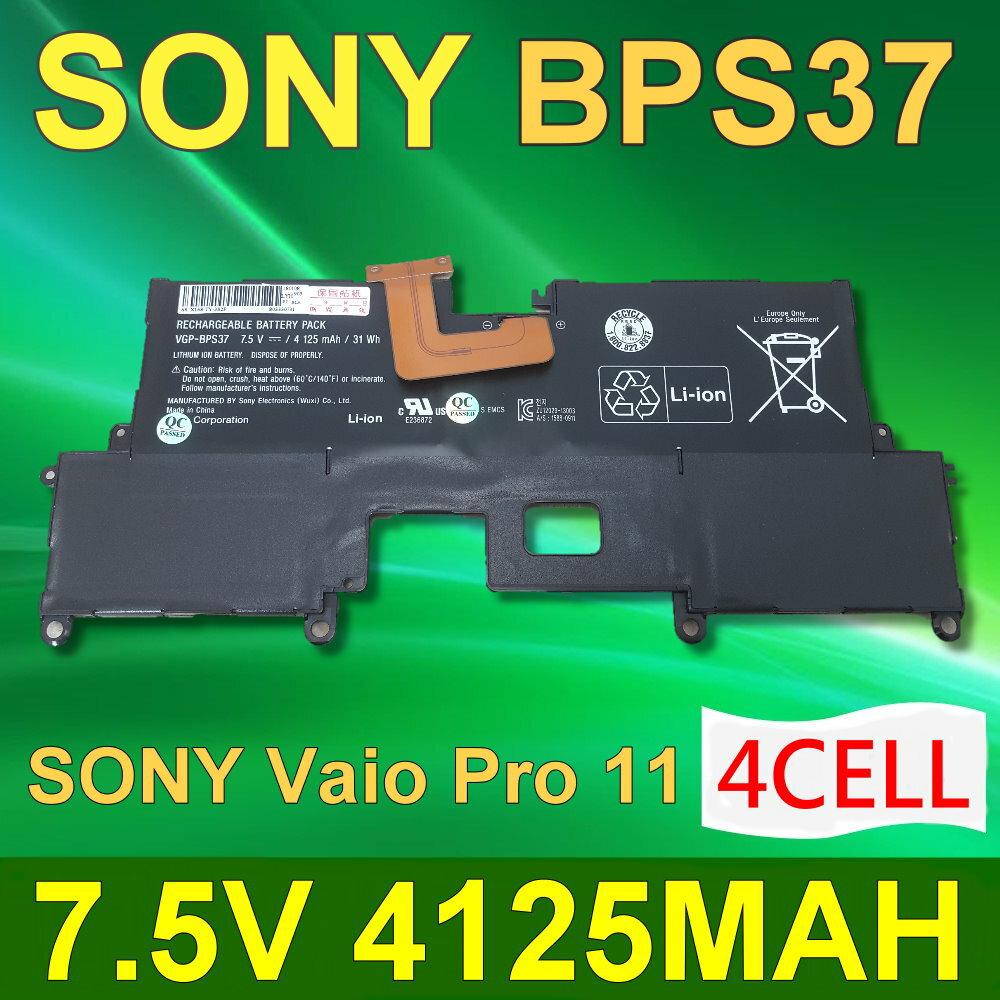 SONY 4芯 BPS37 日系電芯 電池 VGP-BPS37 Vaio Pro 11 SVP11217PG SVP11217SCS SVP11229PGB SVP1122YCG SVP11214CXB SVP11227SCB SVP112A1CL SVP11216CW SVP11217PW SVP11 Vaio Pro 11