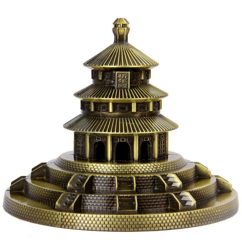 天壇模型 金屬 中國古建築模型北京天壇祈年殿擺件創意旅遊紀念品