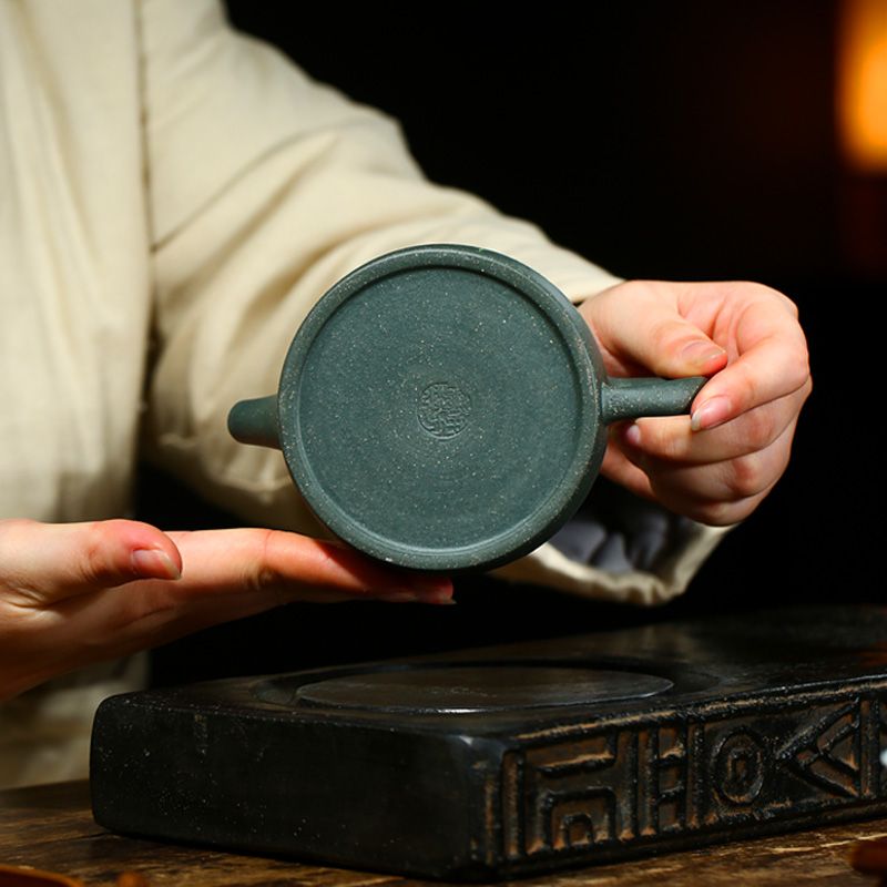 工廠直銷 免運 茶壺 紫砂壺 正宗紫砂壺宜興名家純手工泡茶壺家用功夫茶具套裝綠泥仙桃井欄壺特惠/可開發票Z1017 7