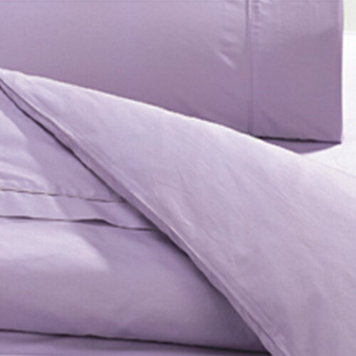 床包組 雙人-精梳棉床包組/淡紫迷情/美國棉授權品牌[鴻宇]台灣製-1165