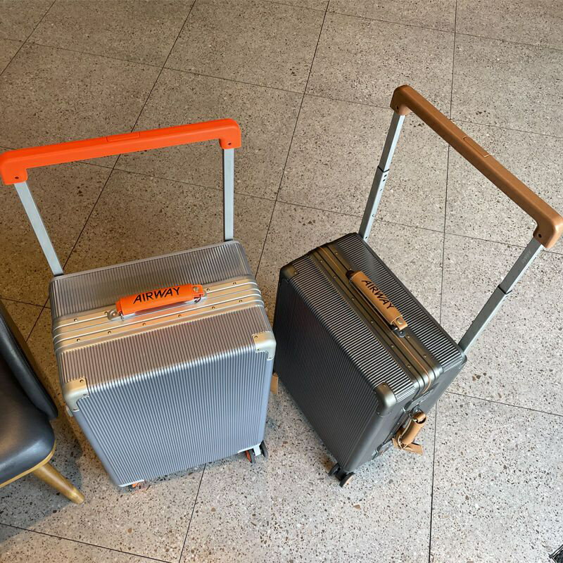 寬拉桿高級鋁框行李箱女20寸高顏值登機箱出差耐用靜音輪密碼旅行箱