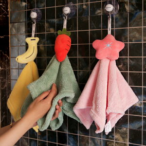卡通擦手巾可愛吸水掛式韓國加厚廚房搽干手巾毛巾北歐衛生間兒童
