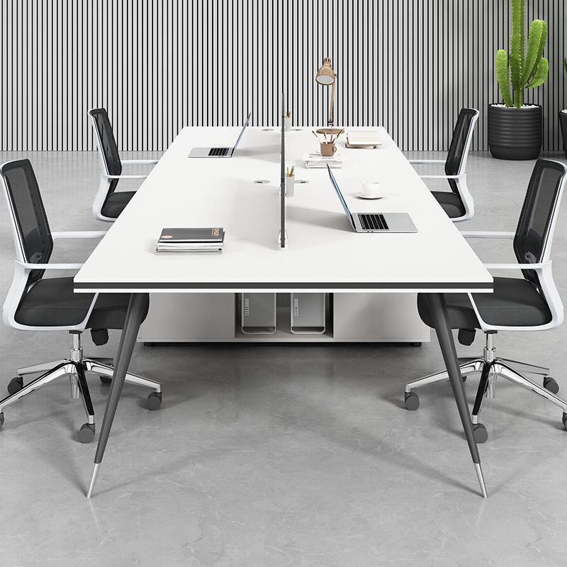 免運 辦公桌 辦公桌職員桌簡約現代工位辦公桌椅組合四人位員工電腦桌辦公家具-快速出貨
