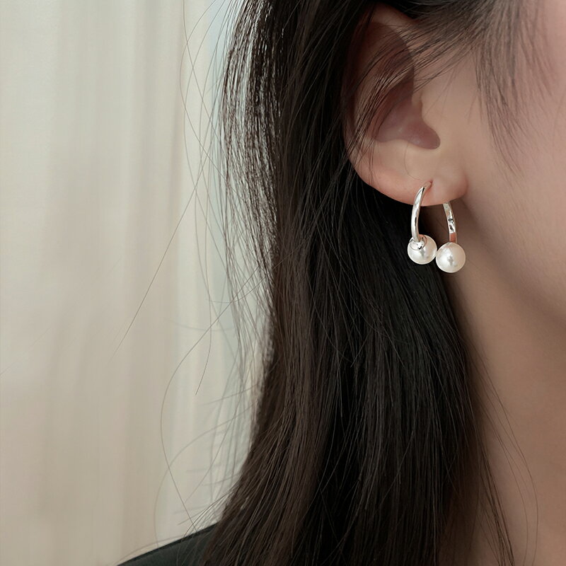 珍珠耳環女純銀耳環新款潮個性時尚高級感耳環韓國氣質網紅1入