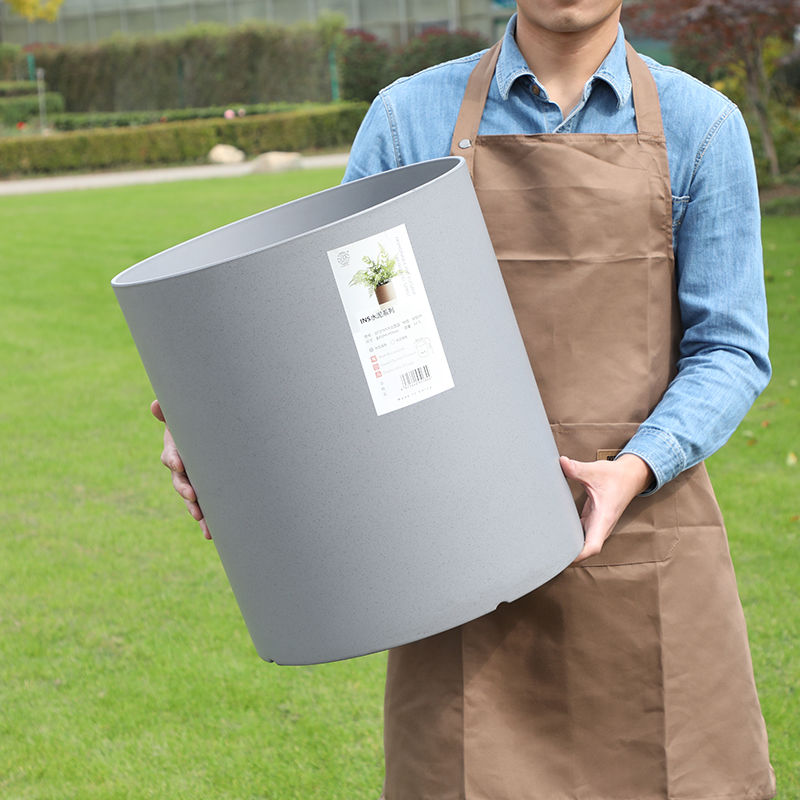 免運 花盆 北歐ins仿水泥塑膠花盆客廳綠植天堂鳥龜背竹發財樹散尾葵大花盆特惠/開立發票M0911