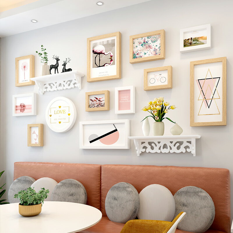 創意照片墻 簡約房間ins風布置創意小清新照片墻餐廳客廳臥室沙發背景墻裝飾