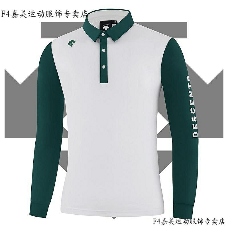 春夏新款高爾夫服裝長袖翻領透氣T恤男Golf球衣服速乾Polo衫上衣室內運動休閒緊身