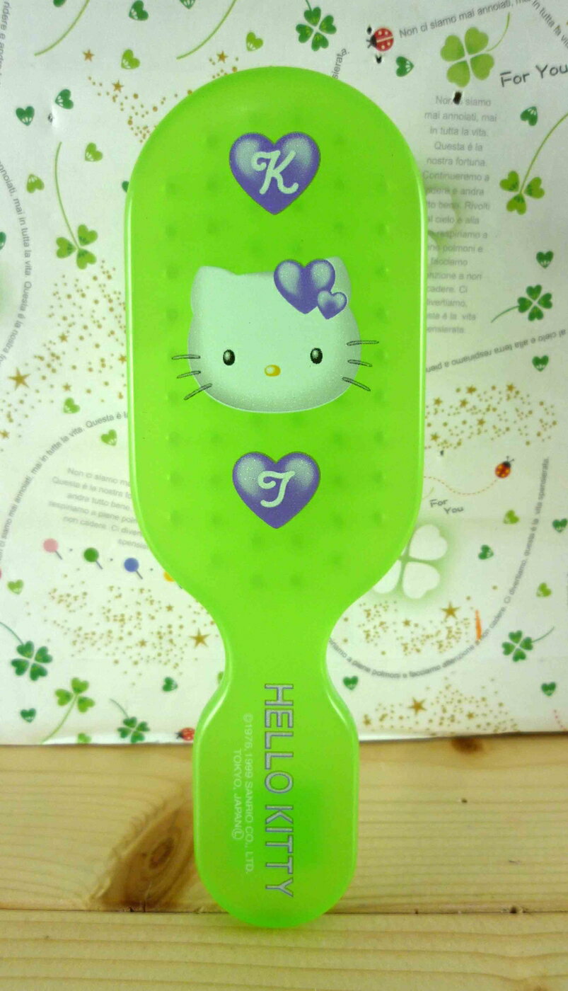 【震撼精品百貨】Hello Kitty 凱蒂貓-KITTY髮梳-愛心圖案-綠紫色 震撼日式精品百貨