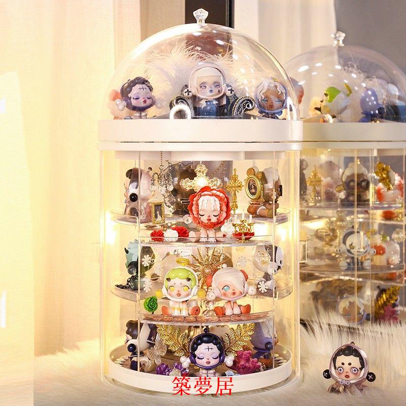 全館8折 免運 開立發票 桌面展示架 密林古堡亞克力旋轉展示盒盲盒收納置物架桌面超大透明可開門多層 特惠/快速出貨