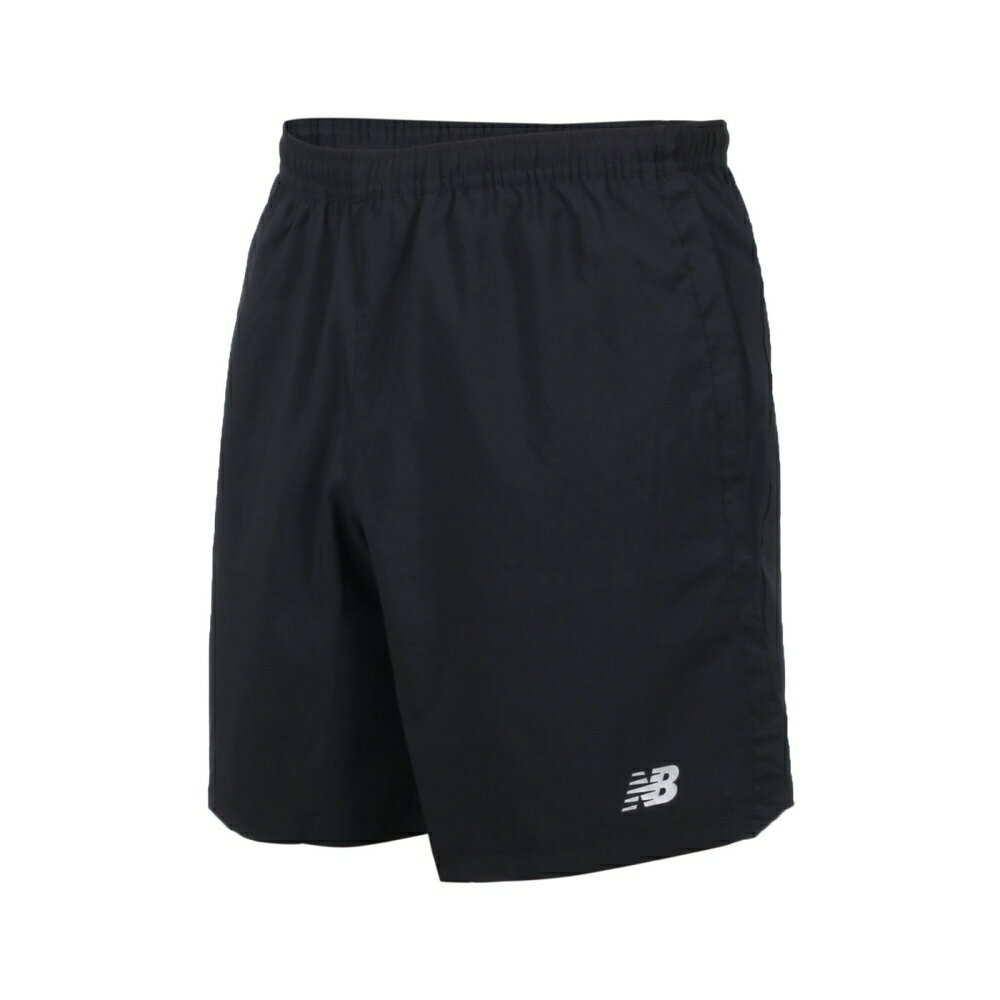 NEW BALANCE 男7吋運動短褲(五分褲 平織 慢跑 路跑 反光 NB「AMS23232BK」≡排汗專家≡