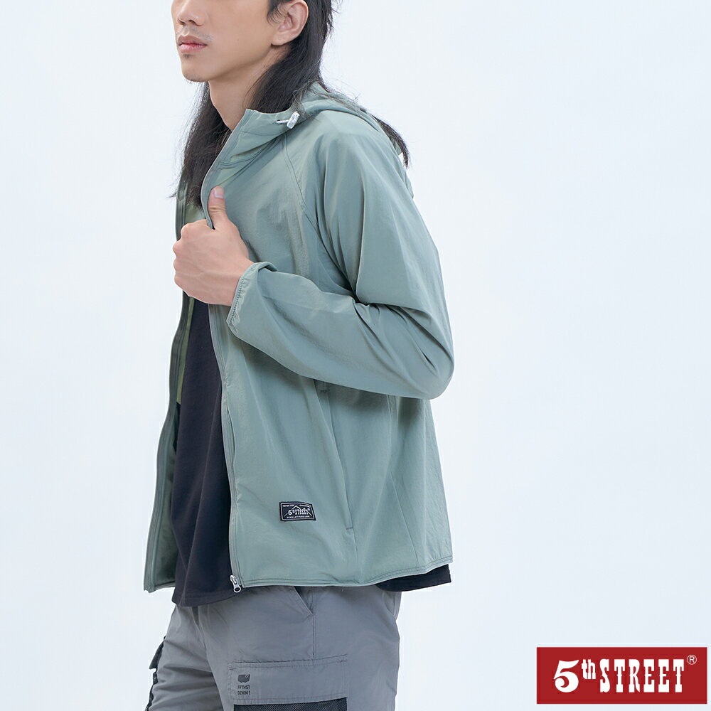 男冰感防曬抗UV外套-青綠色【5th STREET】【APP下單享4%點數】★春夏SALE