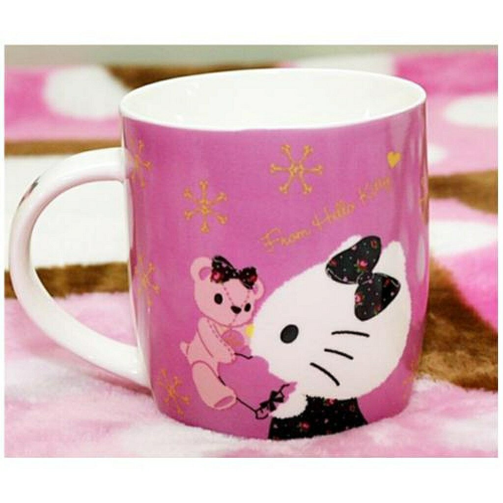 【震撼精品百貨】Hello Kitty 凱蒂貓 HELLO KITTY 抱小熊粉紫色馬克杯 震撼日式精品百貨