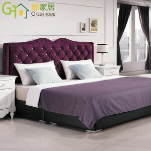 【綠家居】西維克 法式紫6尺絲絨布雙人加大床台組合(不含床墊)