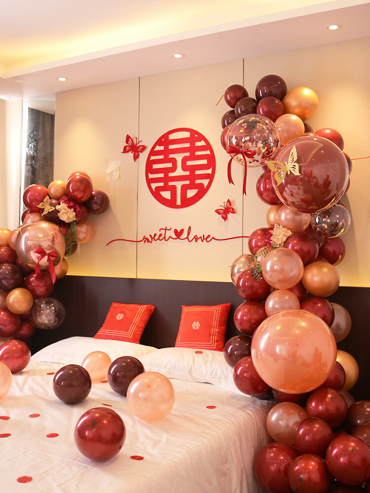 婚房佈置氣球裝飾創意浪漫婚禮新房場景男方婚慶用品大全結婚套.