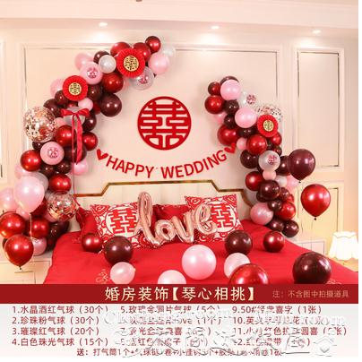 婚房布置套裝男方網紅新房臥室裝飾婚禮創意浪漫氣球結婚用品大全 果果輕時尚