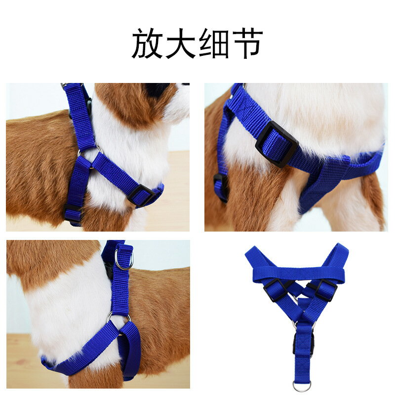 1.5米加長雙色PP編織圓繩寵物牽引胸背帶大中小型犬寵物用品狗繩