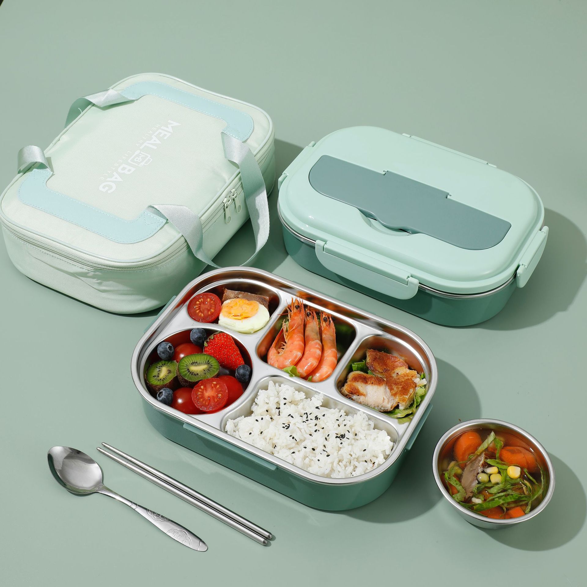 保溫便當盒 兒童飯盒保溫便當盒微波爐學生簡約日式風餐盒長方形塑料飯盒-快速出貨