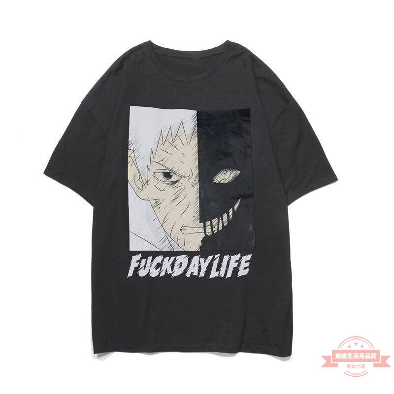 【TW 3-11】夏季潮牌復古動漫印花短袖T恤男高街寬鬆大尺碼短袖圓領上衣潮