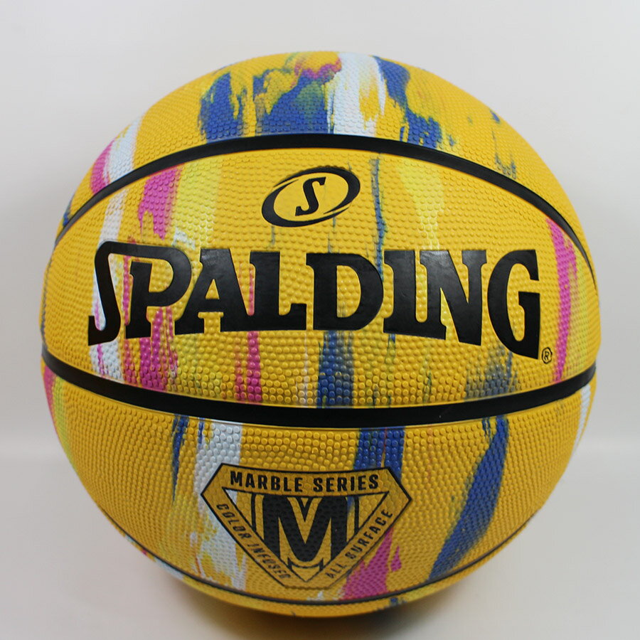 SPALDING 斯伯丁 籃球7號 橡膠款 SPA84401 SP 大理石系列 黃彩【陽光樂活】