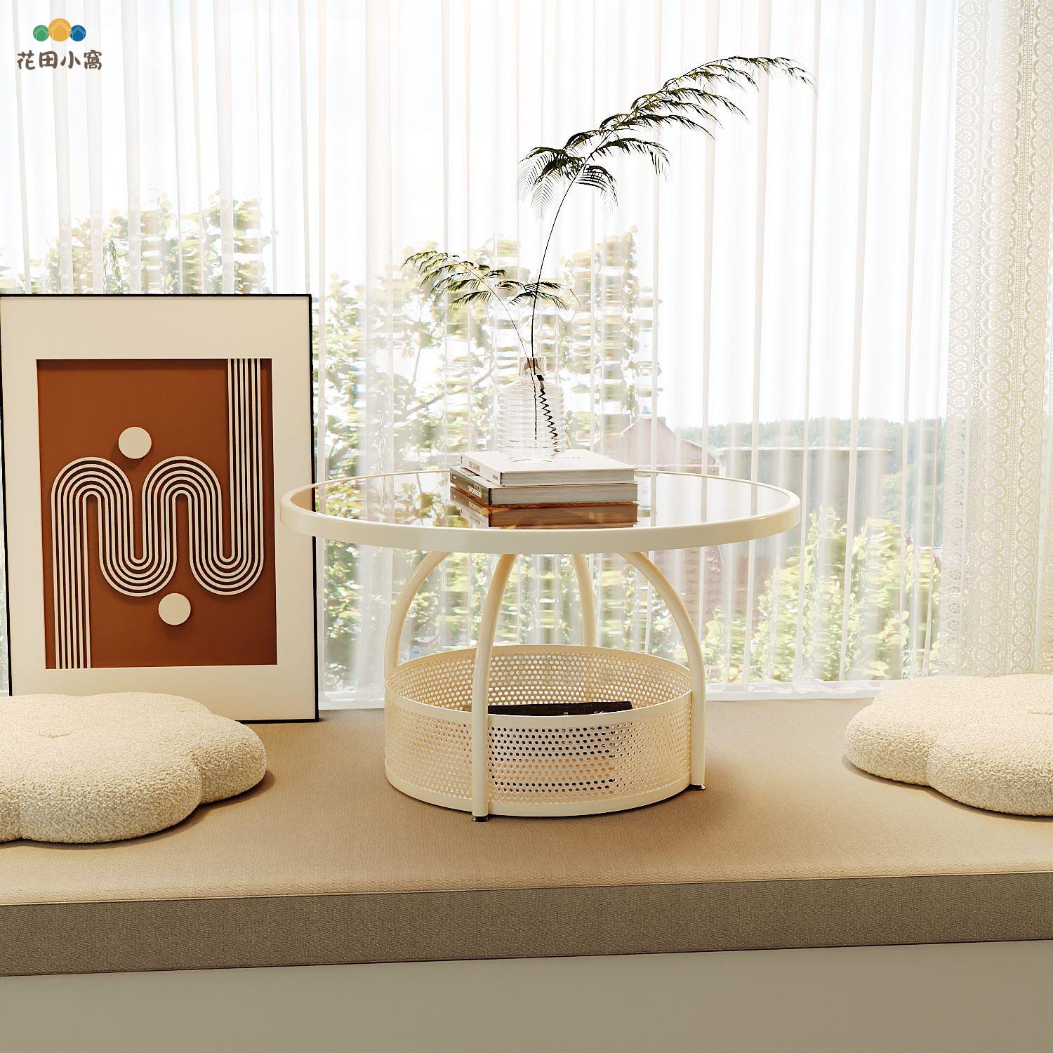 飄窗臺小桌子 奶油風 榻榻米小茶幾 臥室床上學習矮桌  家用炕幾三件套[PP0521021]