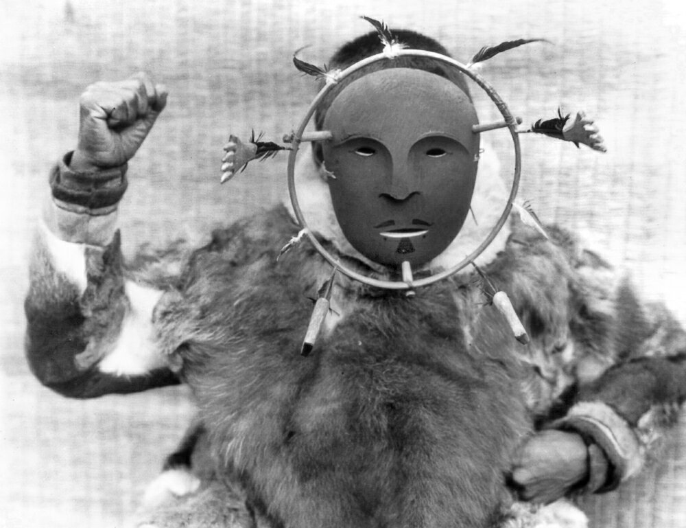 Posterazzi Alaska Eskimo Mask C1929 Na Nunivak Native Wearing A