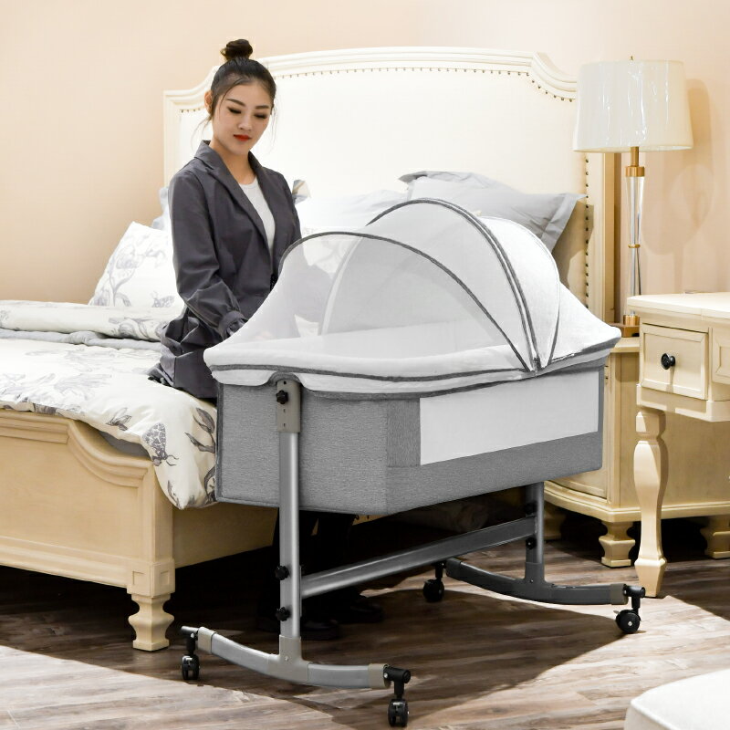 免運嬰兒床拼接大床寶寶便攜式多功能可移動搖籃床可折疊新生兒小搖床