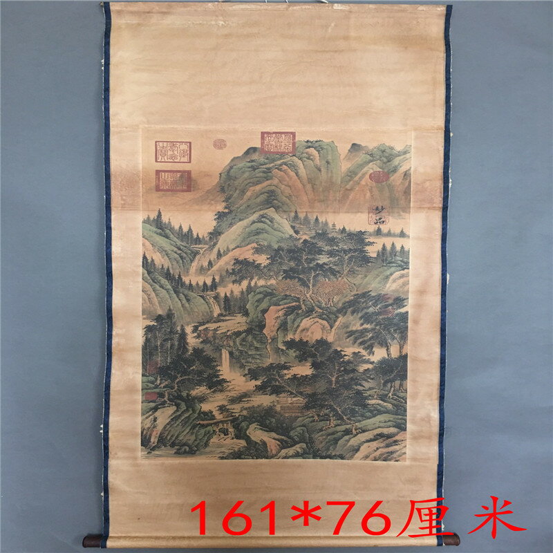 客廳中堂畫鎮宅仿古山水字畫古畫堂屋裝飾掛畫卷軸畫國畫壁畫簡約
