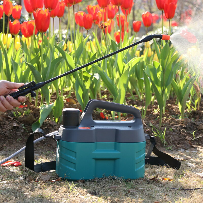 園藝充電澆花消毒高壓家用澆水壺5L大容量電動手提肩負式噴霧器