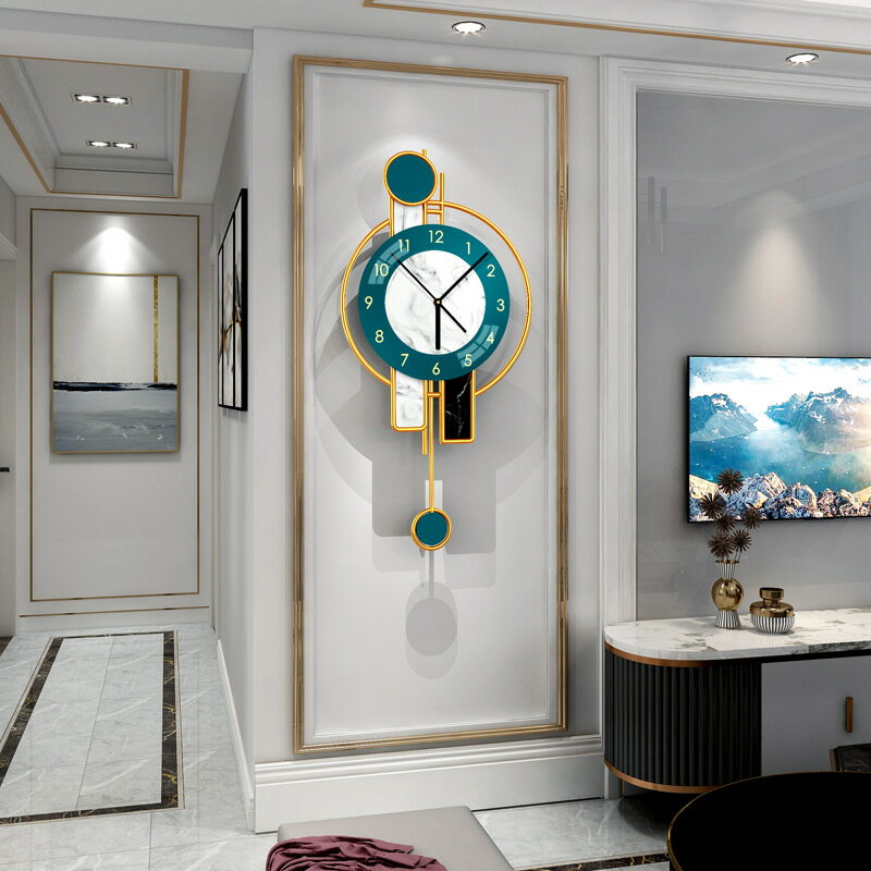 歐式輕奢鐘表掛鐘客廳時尚創意個性藝術掛表家居裝飾掛墻時鐘新品