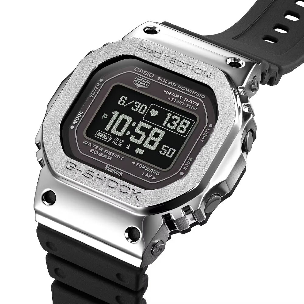 CASIO卡西歐 G-SQUAD  GM-H5600 系列 GM-H5600-1  追蹤睡眠 血氧儀 多功能運動方形腕錶 黑銀色 44mm｜樂天領券現折★全館特惠中★指定刷卡回饋10% 4