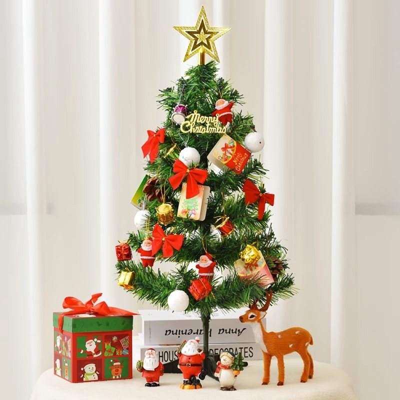 聖誕樹 桌面圣誕樹家用圣誕節禮物60CM小禮品裝飾品擺件小型迷你發光小樹
