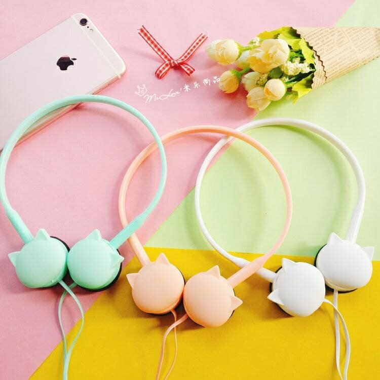 買一送一 糖果色蘋果 vivo耳機頭戴式 oppo小米音樂重低音手機通用耳麥女生 雙十二購物節