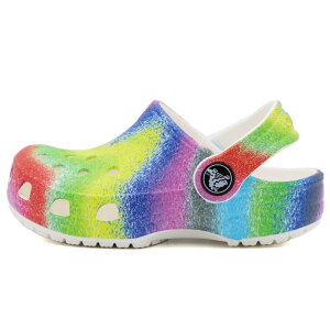 Crocs classic spray dye clog t卡駱馳 洞洞鞋 防水 小童 星際彩虹白 R8451 (208094-94S)