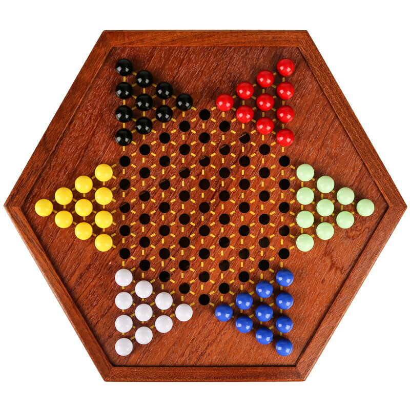 象棋 國際象棋 跳棋兒童益智高檔木製跳棋盤玻璃球瑪瑙珠益智親子大號老式跳棋子玩具交換禮物