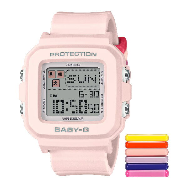 CASIO 卡西歐 BGD-10 系列 BABY-G＋PLUS BGD-10L-4 色彩繽紛畫素動畫方型腕錶 粉 39mm｜樂天全館特惠中★指定刷卡回饋10%