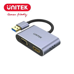 【樂天限定_滿499免運】UNITEK USB 3.0 轉 HDMI 和 VGA 1080P 轉接器(Y-V1304A)