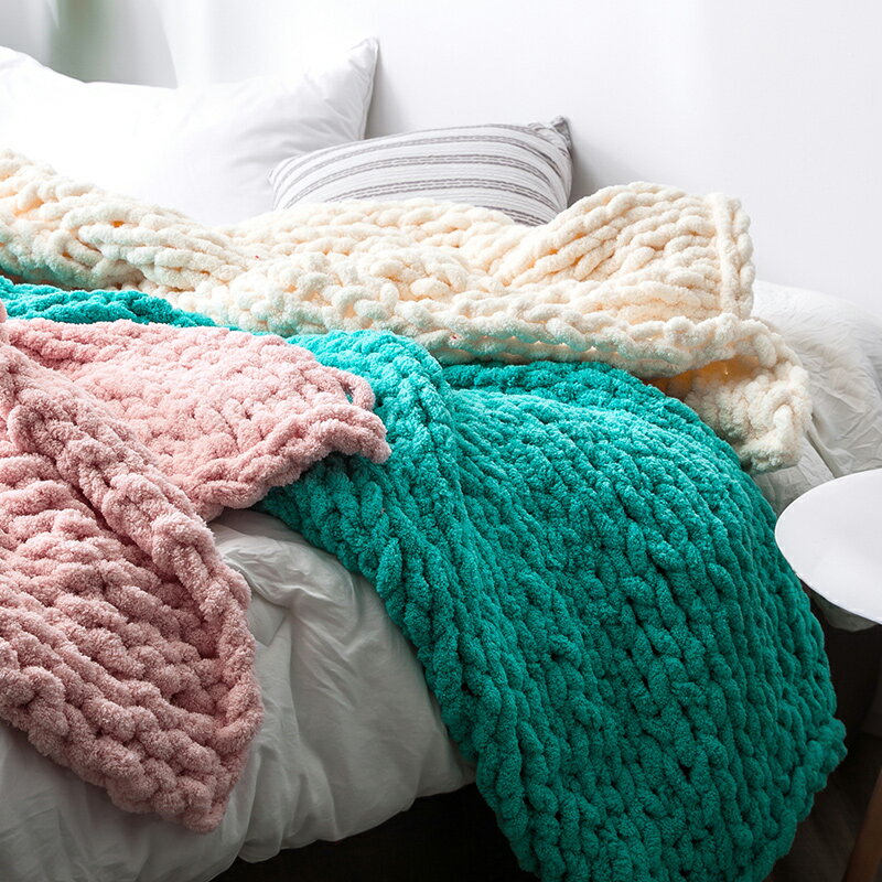 雪尼爾針織北歐沙發毯蓋毯被子毛毯沙發用午睡冬季空調毯子休閑毯