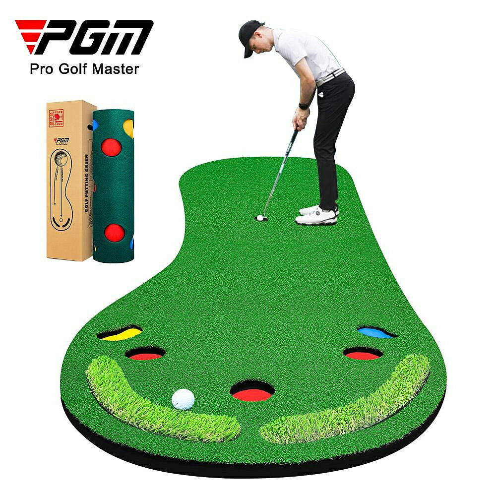 PGM GL002室內高爾夫果嶺練習墊300x90cm可擕式推杆練習器辦公室家用推杆練習器批發