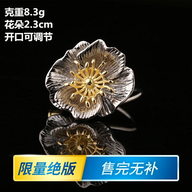煙雨江南原創設計s925銀精工戒指女大氣高階感高檔百搭限量款