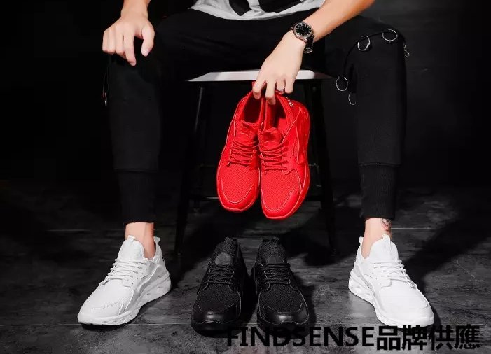 FINDSENSE品牌 秋款 新款 日本 男 高品質 個性 嘻哈 舒適透氣 耐磨 運動 橡膠底休閒鞋 潮流鞋子