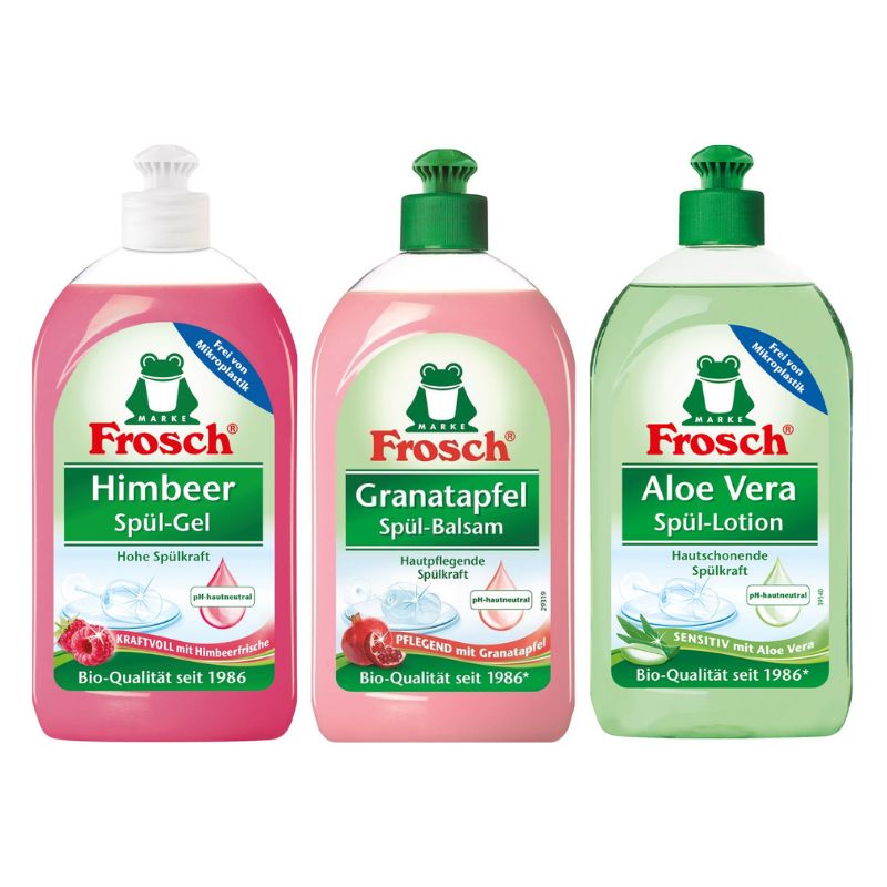 【心心哈德】Frosch德國小綠蛙 覆盆子 石榴 溫和蘆薈洗碗精 500ml  溫和 呵護肌膚  附發票｜全場下殺★滿額再享折扣