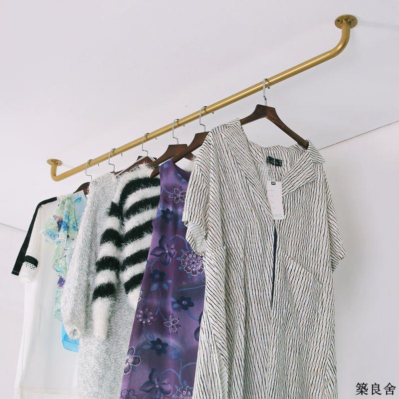 免運 附發票 晾衣桿 頂裝晾衣桿 掛衣架 固定晾衣桿加厚單桿式晾衣架壁掛曬衣桿打孔頂掛涼衣桿陽臺掛衣桿
