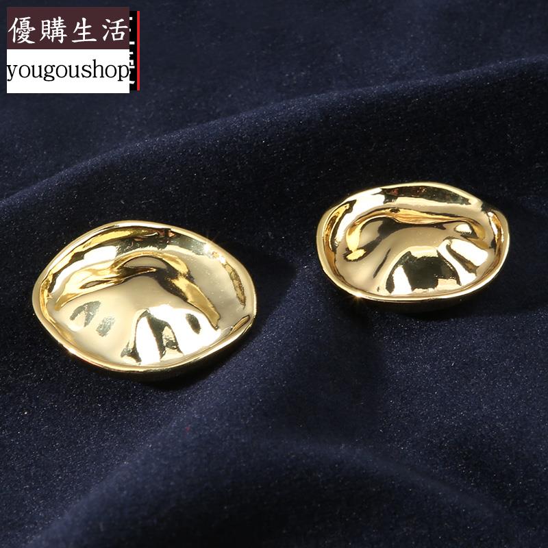 優購生活~新款金色釦子配件高檔女衣服毛呢大衣高階紐扣毛衣開衫金屬小鈕扣可拆卸 萬能扣 延長扣 牛仔褲 釦子 伸縮式 可調節 免縫鈕扣 釦子 鈕扣