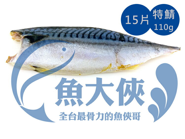 E3【魚大俠】FH057特級款薄鹽挪威鯖魚片(110G/片)15片免運組